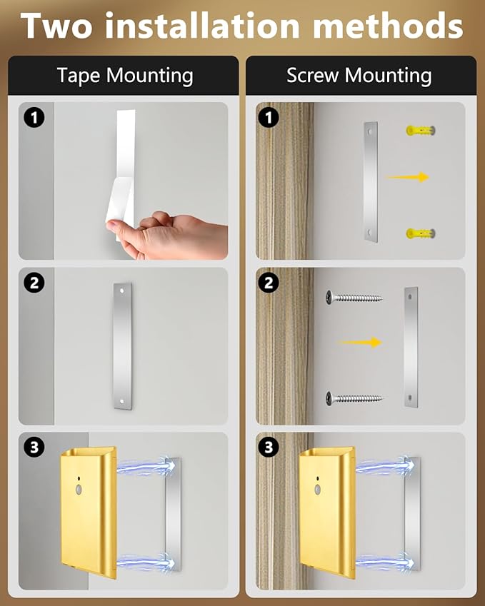 Rechargeable Motion Sensor Wall Sconce Set of 2 – 5000mAh Wireless Battery Operated Wall Light Indoor,3 Colors Up/Down Lighting Magnetic Night Light with Remote Control for Bedroom,Hallway (Gold)