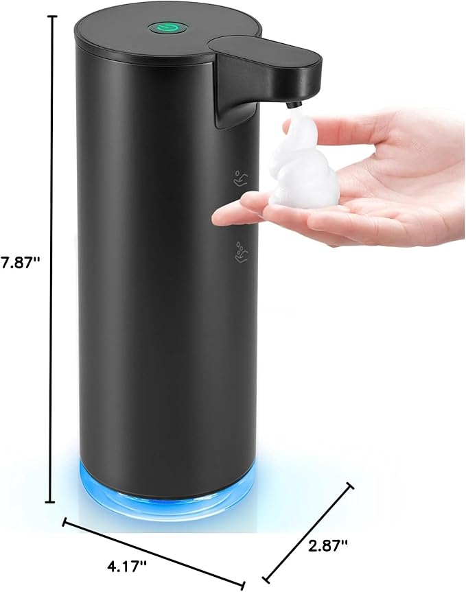 LAOPAO Rechargeable Automatic Foaming Soap Dispenser - Stainless Steel Touchless 9oz Foam Soap Dispenser for Bathroom and Kitchen - Xmas Gift