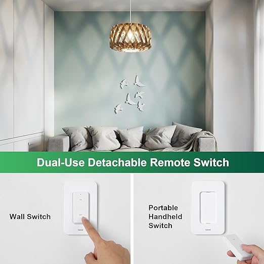 Remote Control Light Bulb Socket, 200FT Range Remote Light Socket, Wireless Wall Mounted Light Switch for Pull Chain Light Fixture, E26 E27 Lamp Socket, No Wiring Needed, FCC Listed