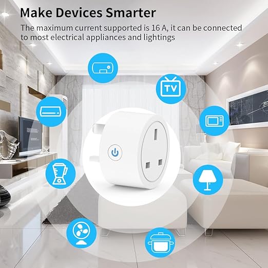 Homekit Smart Plug Outlet Works with Apple Homekit,Siri Voice Control,Timer Function,UK,16A