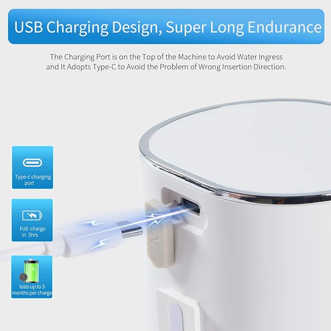 P9 Advanced Automatic Rechargeable, Touchless,Sensor Foaming Soap Dispenser for Kitchen & Bathroom, Foam Dish Soap Dispenser，Support Countertop and Wall Mounted