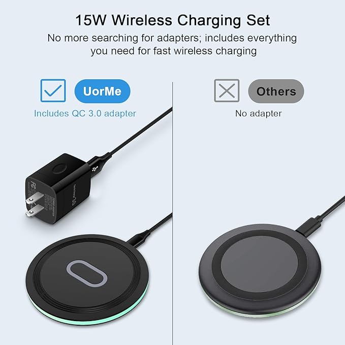 Wireless Charger Samsung Fast Charging Pad for Samsung Galaxy S26/S25 Ultra/S24 FE/S23 Ultra/S22/S21/Z Flip 6 5,15W Wireless Charging Station Charger Mat and QC Adapter for Google Pixel 10 9 8a 7a