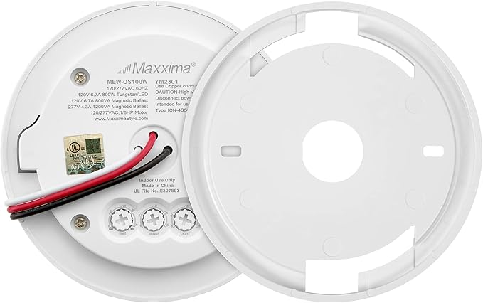 Maxxima Ceiling Mount 360 Degree PIR Occupancy Sensor - Hard-Wired Motion Sensor, LED Compatible, Commercial or Residential Automatic Sensing Solution for Indoor Use at Max Height 15ft, 120-277V