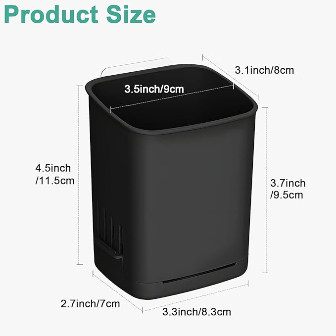 2 Packs Wall Mounted Toothbrush Holders, Self Adhesive Bathroom Toothbrush Wall Holder for Electric Toothbrush, Toothpaste, Razor,Shower Accessories (Black)