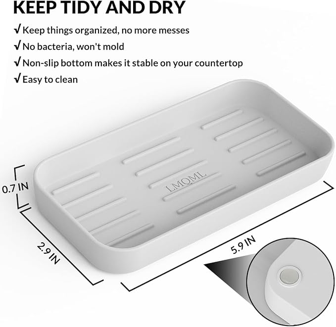 LMQML Soap Dispenser - 2 Pack, Antique Design Thick Glass Hand Soap Dispensers with Sturdy Tray; 304 Rust Proof Stainless Steel Silver Pump, 12Pcs Stickers, for Kitchen, Bathroom