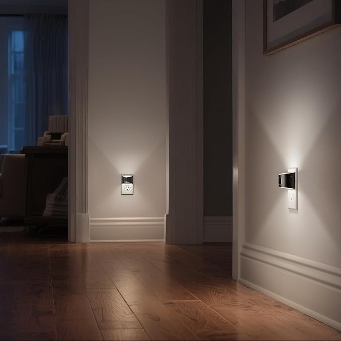 DORESshop LED Night Light[4 Pack], Night Lights Plug into Wall, 3 Mode Plug in Night Light with Motion Sensor, Dusk to Dawn Sensor, 5000K Daylight White, Nightlights for Adults, Bedroom, Hallway