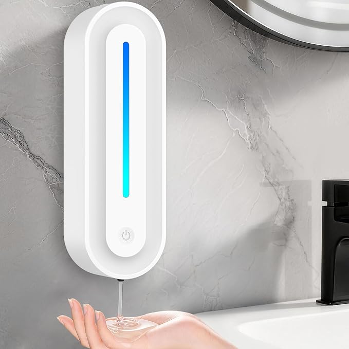 Automatic Soap Dispenser Wall Mount for Bathroom, 14.2oz Rechargeable Touchless Adjustable Auto Smart Hand/Dish Liquid Soap Dispenser for Bathroom,Kitchen,Office, Gel