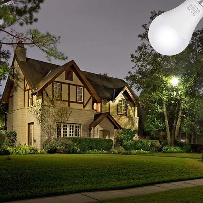 Aukora Led Dusk to Dawn Light Bulb 4 Pack, 12W (100-Watt Equivalent 1000lm) Smart Sensor Light Bulbs Indoor E26/E27 6000K Daylight A19 for Porch Yard Garage Garden Patio Outdoor (Cool White)