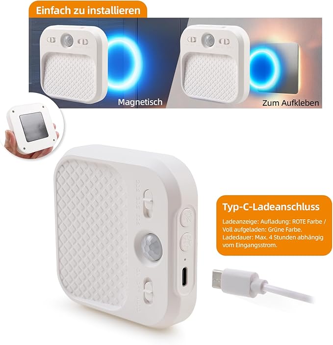 DAMI Motion Sensor Night Lights Rechargeable with Timer, Battery Cabinet Light with 3 Color Temperatures Stepless Dimming, Magnetic Closet Light for Travel, RV, Cruise Essentials 2026