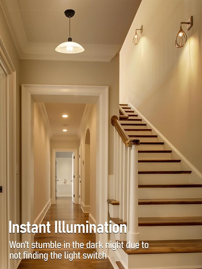 TORCHSTAR LED Motion Sensor Light Bulb, UL FCC DOE Listed, 9W (60W Eqv) 900LM, E26 Base, A19 Motion Detector Activated LED Light Bulb for Laundry Porch Basement Hallway, 3000K Warm White, Pack of 2