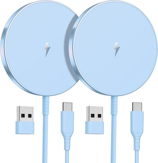 OANDYS Magnetic Wireless Charger 15W Fast Mag Safe Charger for 16/15/14/13/12 Series 2 Pack 5ft Cable Wireless Charging Pad for AirPods 3/2/Pro 2/Pro Mag-Safe Original Replacement