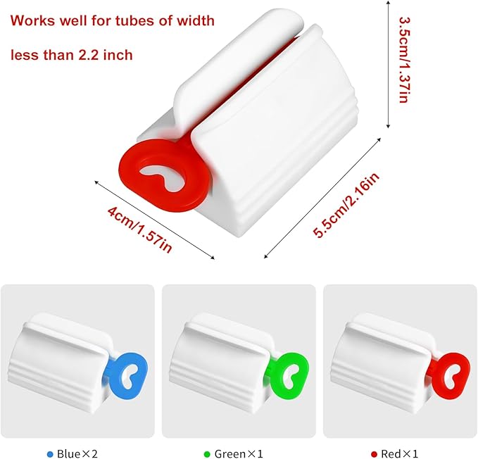 Toothpaste Squeezer, Set of 4 Tube Roller Squeezer, Dispenser, Simple and Practical