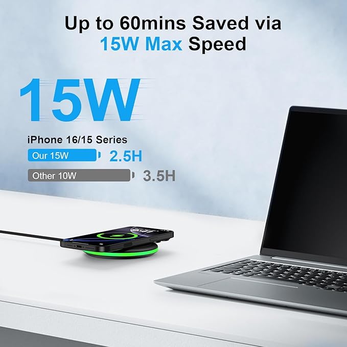Samsung Wireless Charger Fast Charging Pad for Samsung Galaxy S26 Ultra/S25 Ultra/S25 Plus/S24FE/S23/S22/S21/S20,15W Android Phone Wireless Charging Station with Adapter for Google Pixel 10Pro XL 9a 8