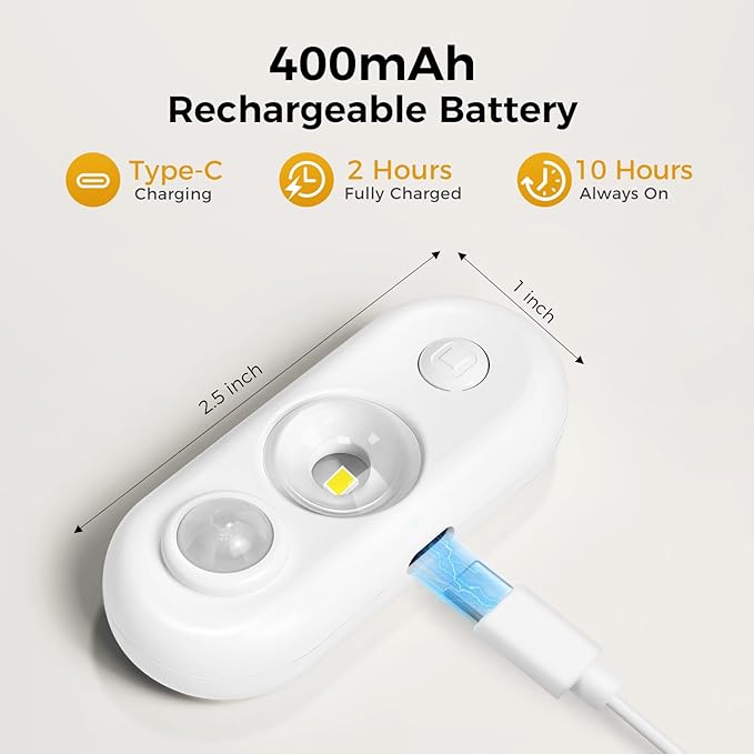 LED Motion Sensor Puck Lights, Small Rechargeable Under Cabinet Light, Dimmable Warm White Closet Lights, Lithium-ion Battery Wireless Under Cabinet Lighting for Drawer, Kitchen (6 Pack)