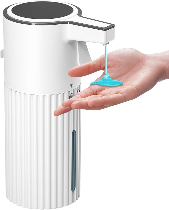 Push-Activated Automatic Soap Dispenser, Soap Dispenser for kitchen,Continuous Flow Control 400ml Capacity,AA Battery Powered,Waterproof Adjustable Volume Soap Dispenser for Bathroom & Kitchen(Liquid)