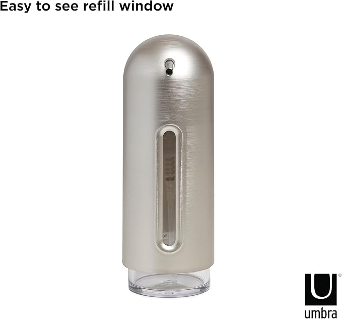 Umbra Penguin 12 oz (355ml) Soap Pump, Kitchen Soap Dispenser, Also Works with Hand Sanitizer, Nickel