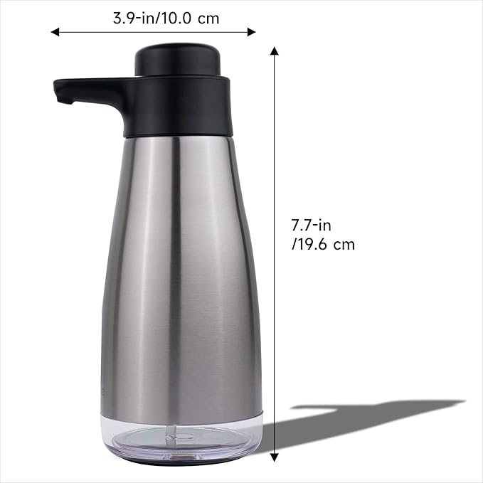 AIKE 15fl.oz Stainless Steel Liquid Soap Dispenser for Dish and Hand Soap