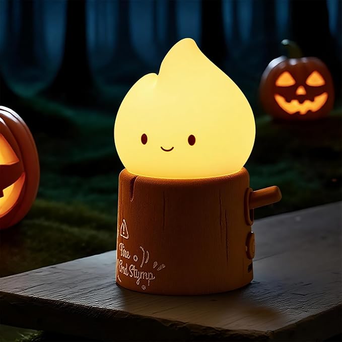 WANIDEA Flameless Candles Lamp, Cute Night Light,Torch Stump Light, LED Tea Lights Candles Rechargeable Night Light,Suitable for Kids lamp Bedroom,Outdoor,Camp, Gift, Christmas,Halloween