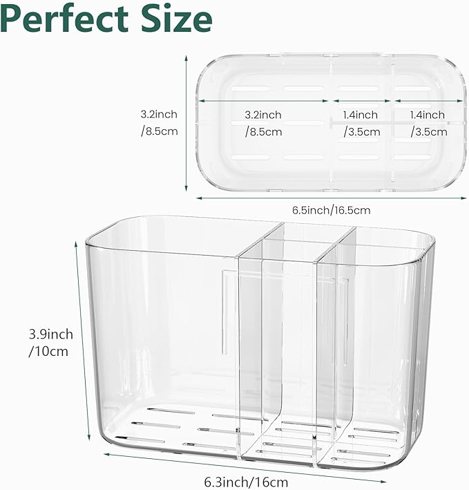 5 Slots Toothbrush Holders for Bathrooms, Wall Mounted Drill-Free Self-draining Wall Shower Holder for Toothbrush, Toothpaste, Razor, Removable for Bathroom Organizers and Storage(Clear)