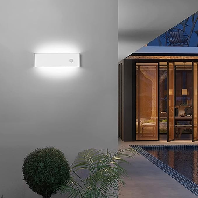 LED Hardwired Motion Sensor Light Indoor Wall Sconce, 12W Motion Sensor Wall Light Indoor Sconce Wall Aluminum Modern Wall Sconce for Living Room Hallway Stair Cool White(Not Battery Operated)
