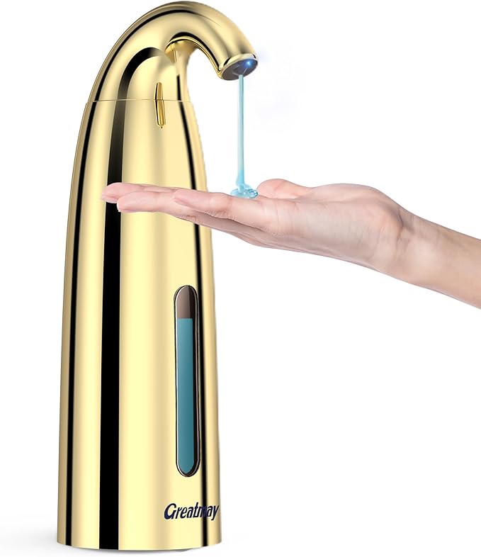 Convenient Automatic Soap Dispenser,4 Adjustable Levels Touchless Hand Sanitizer Pump with Infrared Sensor, Countertop Electric Dispenser for Bathroom,Kitchen