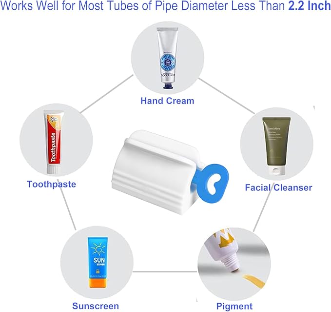 Toothpaste Squeezer, Set of 4 Tube Roller Squeezer, Dispenser, Simple and Practical