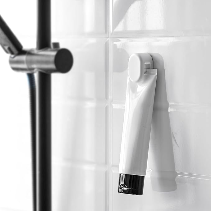 BEZOX Toothpaste Holder Wall Mount Tube Hook – Face Cream Tubes Hanger Wall Mounted Tooth Paste Organizers Gripper, 1 PCS