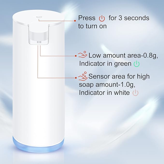 Automatic Soap Dispenser: LAOPAO Rechargeable Touchless Foaming Soap Dispenser Stainless Steel Foam Soap Pump for Bathroom Kitchen Xmas Gift, 9oz, White
