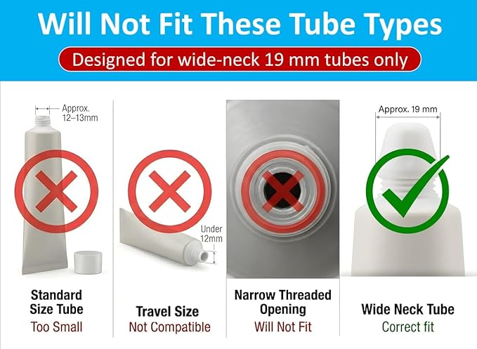 Self-Closing XXL Toothpaste Caps – 3 Pack – 19 mm Inner Diameter – Fits Large Sensodyne Pronamel & Wide-Neck Tubes Only (Check Size Guide) – Food-Grade Silicone, BPA-Free