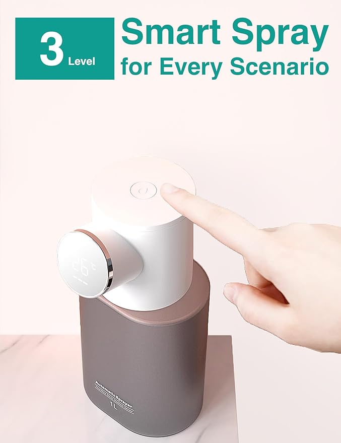 INUSO® Touchless Alcohol Spray Dispenser – Rechargeable 1000ml/33oz Desktop Automatic Hand Sanitizer Dispenser Station, Liquid Hand Sanitizer Spray Dispenser for Home, Office, School, Hospital Use