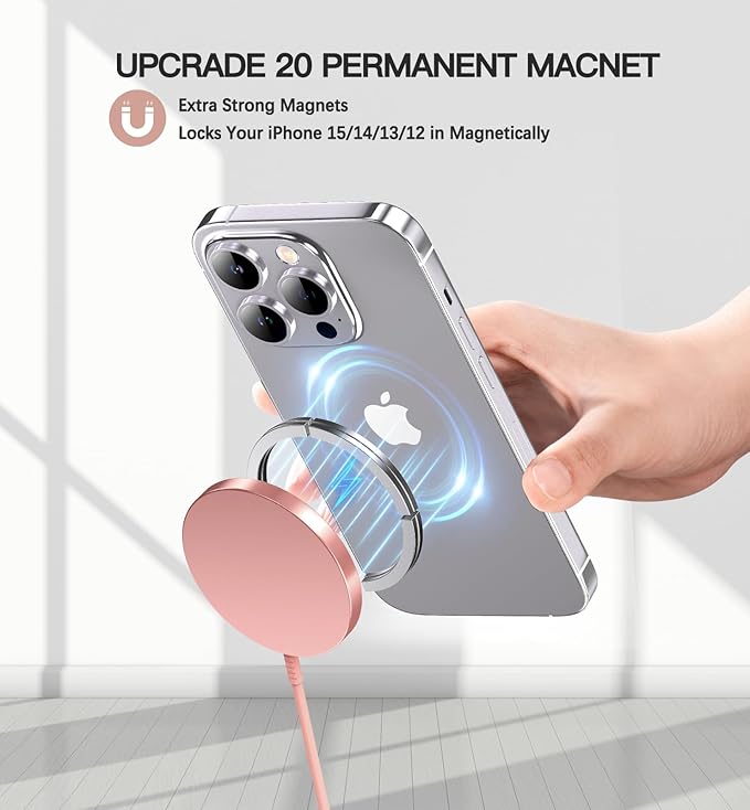 OANDYS Magnetic Wireless Charger 15W Fast Mag Safe Charger for Cell Phone 16 Pro Max/16 Pro/16 Plus/16/15/14/13/12 Series 2 Pack Charging Pad for AirPods 3/2/Pro 2/Pro Mag-Safe Original Replacement