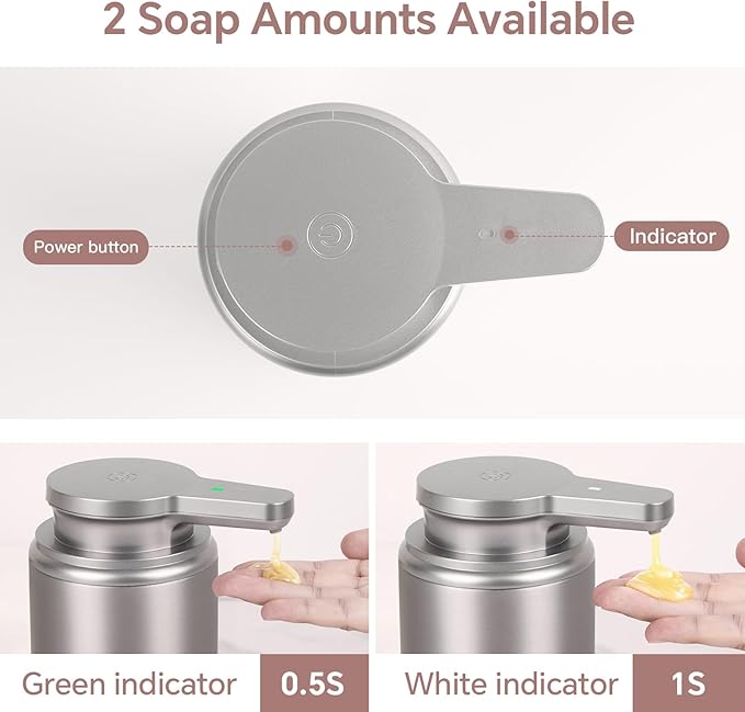 Automatic Soap Dispenser, Stainless Steel Hand Soap Dispenser for Bathroom Kitchen Rechargeable Touchless Hand Soap Pump 12 oz.