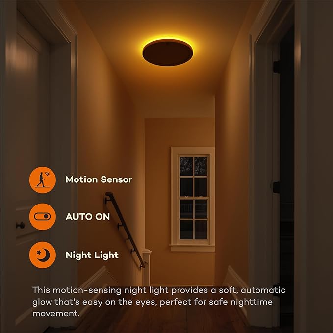 Annaror 2Pack Motion Sensor Ceiling Light with Remote, 8.7 Inch Wired Motion Sensor Light Indoor 3000K/4000K/5000K, 1800LM Dimmable Motion Activated Light for Closet Hallway Stairs White