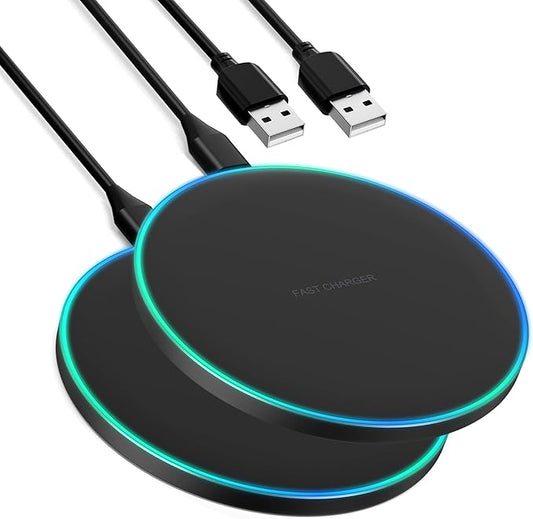 Wireless Charger Compatible with iPhone 16 15 14 13 12 11 Pro Max/Mini/Plus/XR/X/8, 15W Max Fast Wireless Charging Pad Mat for Samsung Galaxy S23/S22/S21/S20/S10, Galaxy Buds