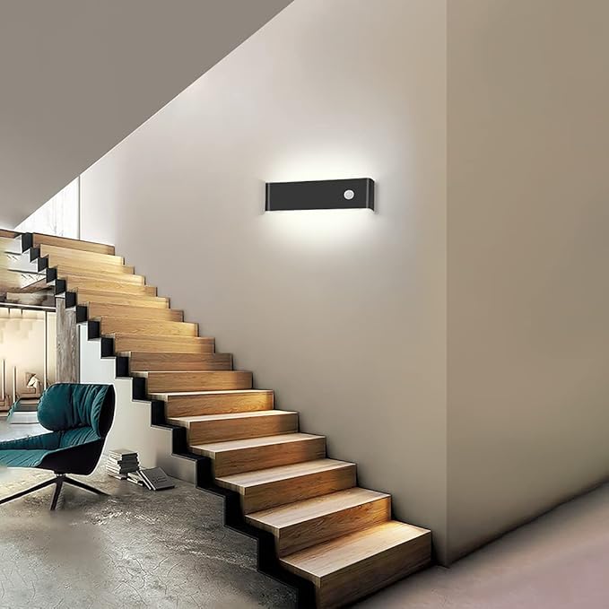 LED Hardwired Motion Sensor Light Indoor Wall Sconce, 12W Motion Sensor Wall Light Indoor Sconce Wall Aluminum Modern Wall Sconce for Living Room Hallway Stair Cool White(Not Battery Operated)