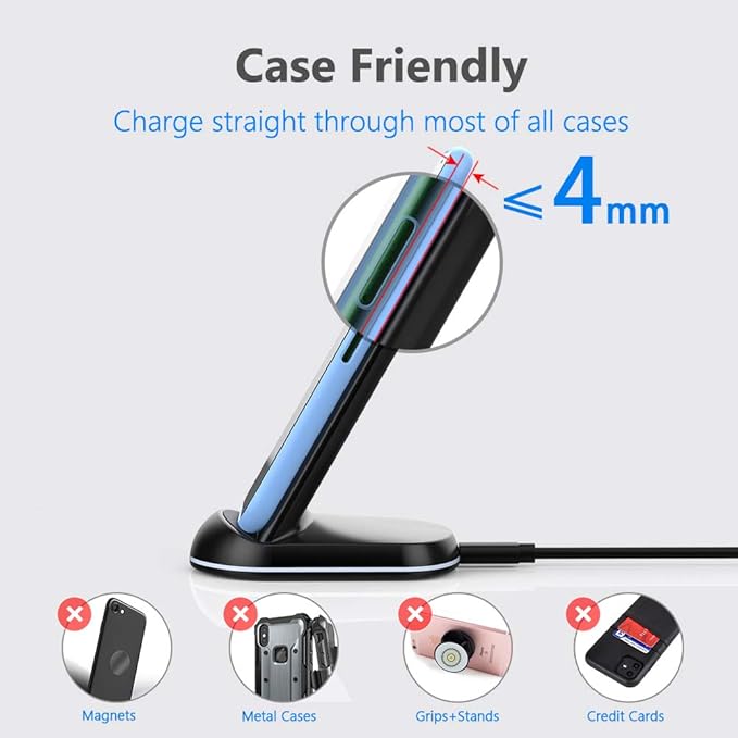 Yootech [2 Pack] Wireless Charger,10W Max Wireless Charging Stand,Compatible with iPhone 17/17 Pro/17 Pro Max/Air/16/15/14/13/SE 2022/12/11/X/8,Galaxy S25/S24/S23(No AC Adapter)