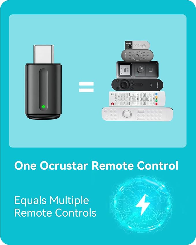Universal Remote Control Adapter for Smartphone All in One Remote Control for TV/AC/DVD Compatible with Samsung, Sony, Panasonic, Sharp, LG and More. (Black, Type-C for iOS & Android)