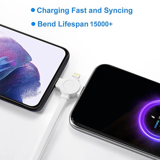 3 in 1 Retractable Multi Charging Cable, 2Pack Multi Fast Charging Cord Retractable Charger Data Sync Cable with iPhone/Type-C/Micro USB Ports for Cell Phones, iPhone Series, Galaxy Series,PS,Tablets