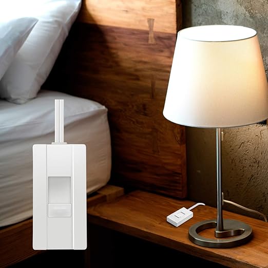 TOPGREENER Table-Top Plug in Dimmer for Table or Floor Lamps, Slide Control, Works with 360 Watt Incandescent and 150 Watt Dimmable CFL/LED, Off at Lowest dim, 6ft Cord, TGTTDL300-W, White, 2 Pack