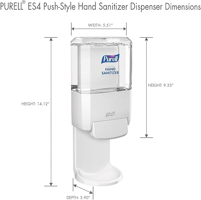 PURELL ES4 Manual Hand Sanitizer Dispenser, White, Compatible with 1200 mL PURELL ES4 Hand Sanitizer Refills (Pack of 1) - 5020-01