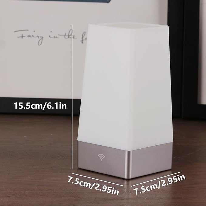 WRalwaysLX LED Square Night Light with Remote Control,Color Changing Table Lamp Battery Operated Lamp for Kids Room, Bedroom,Kitchen USE 3xAA Battery (not Include)