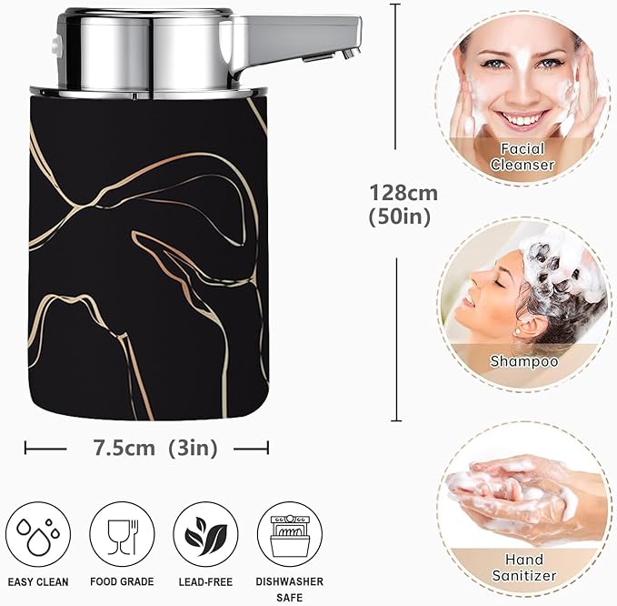Automatic Soap Dispenser,soap Dispenser Dish soap Dispenser Hand Bathroom Touchless with Infrared Sensor （Marble Black）