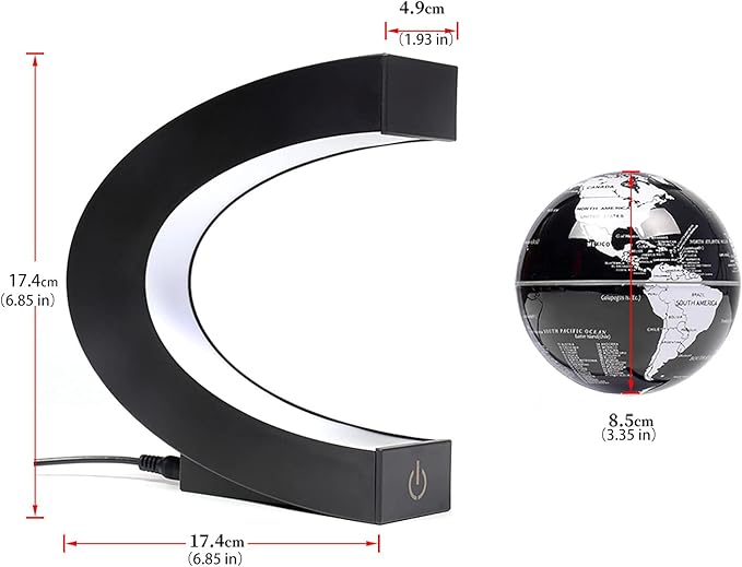 Magnetic Levitation Floating Rotating World globe for children With Colored Lamp And Touch Switch For Men Boss Cool home/Office Decor unique Gifts Or Kids Desk Tech accessories Gadget teenage Toys