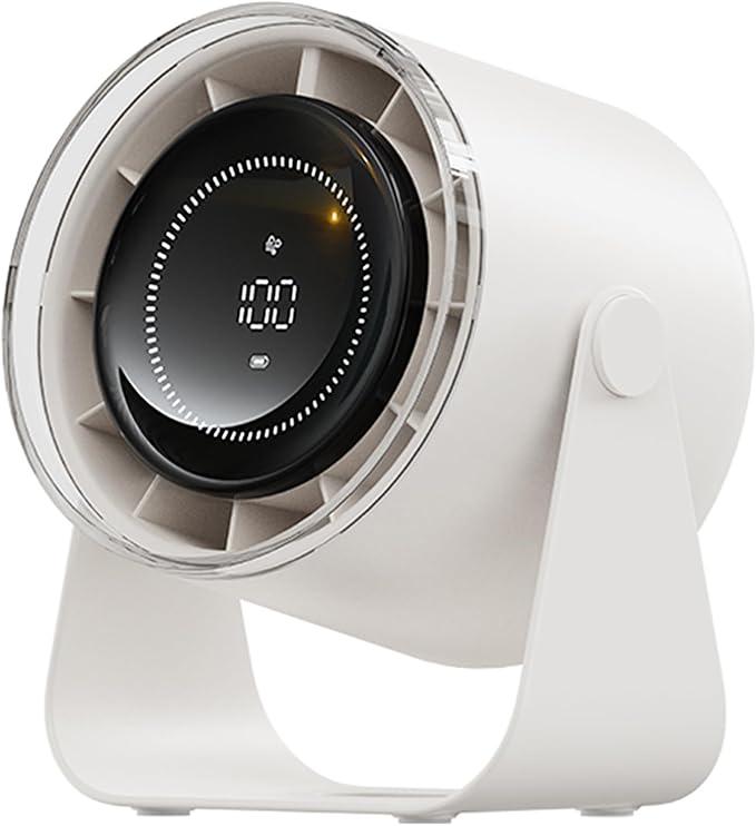 POOCCI Desk Fan, Strong Airflow 100 Speeds Quiet Digital Display Rechargeable Battery Operated Fan Portable Personal Fan for Office, Bedroom, Kitchen, Home, Outdoor, Small Travel Camping USB Table Fan