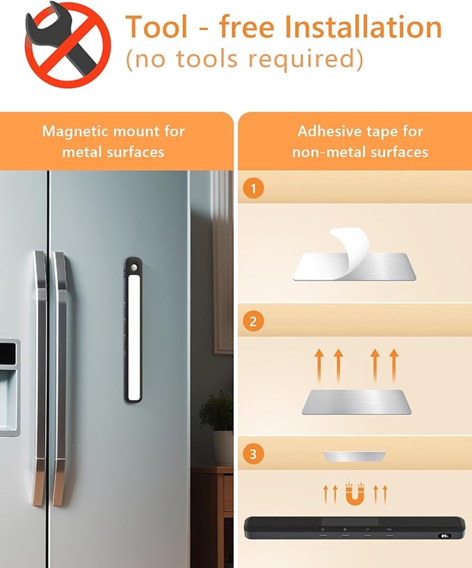 WILLED Under Cabinet & Closet Lights with Remote, Motion Sensor, Rechargeable, Magnetic, 3 Color Temps, Dimmable LED Light Bar for Indoor Kitchen Counter (4 Pack, Black)