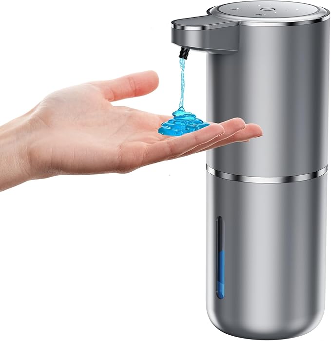 Fantictas Automatic Soap Dispenser Touchless Automatic Liquid Soap Dispenser 4 Adjustable 1500mAh Soap Dispensing Levels Wall Mount for Kitchen and Bathroom