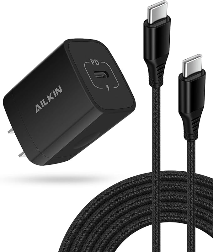 iPhone 17 16e USB C Wall Charger Adapter [60W/6FT] USB Type-C to USB-C Cable, Fast Charging 3.0 Block Plug Cube Brick Box, Android USBC to C Phone Power Charger Cord for iPhone 16e 16 Pro Max Plus 15