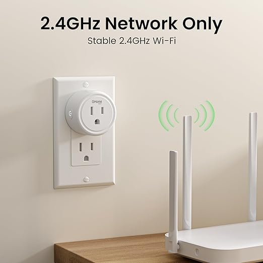 [Upgraded Version] GHome Smart Mini Plug Compatible with Alexa & Google Home, WiFi Outlet Socket Remote Control, Timer Function, Only Supports 2.4GHz Network, No Hub Required, ETL FCC Listed (2 Pack)