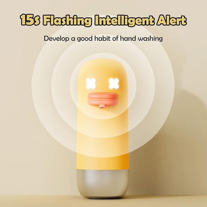 Seawah Automatic Foaming,Rechargeable Cute Bubble Duck Touchless Hand Foam Soap Dispenser for Bathroom,Smart Electric Sensor Soap Dispenser Kitchen(Yellow)