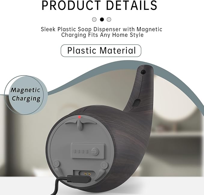 Automatic Soap Dispenser Touchless,300ML Hand & Dish Countertop Electric Liquid Rechargeable Dispenser with Sensor,Modern 4 Gear Adjustable Waterproof Kitchen Auto Soap Pump